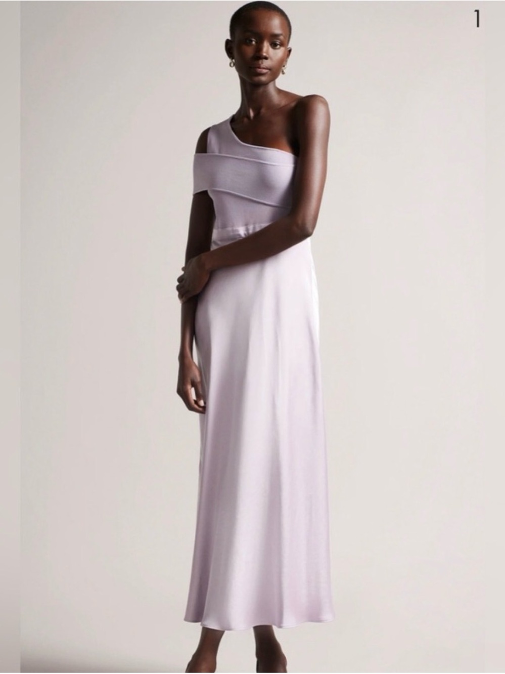 Ted Baker London IVENA Asymmetric satin skirt Knit Bodice Dress Satin 2  (US 4)